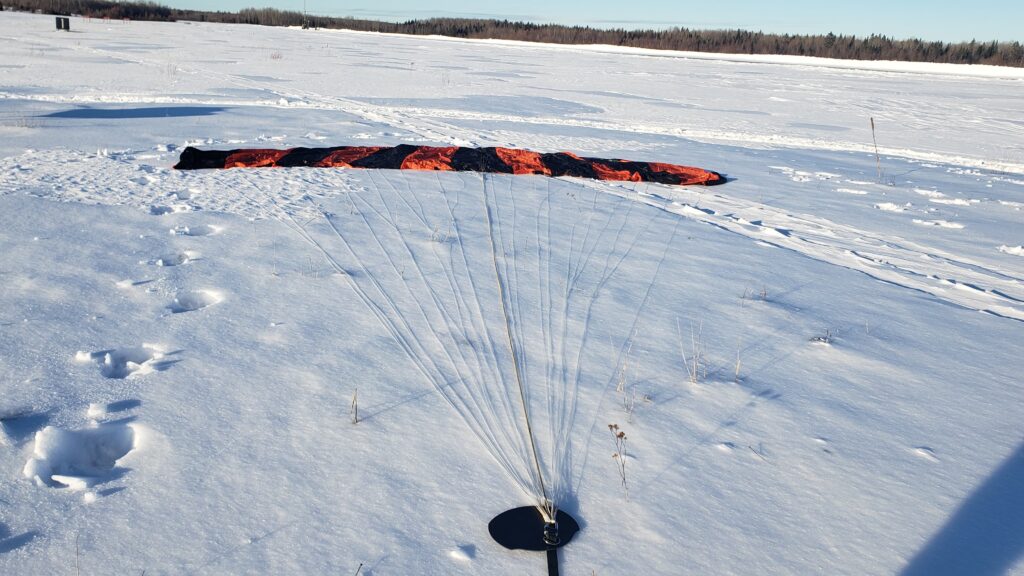 bluShift rocket return parachute