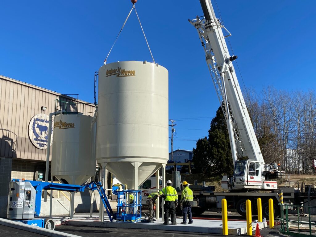 external shot of silos of grain