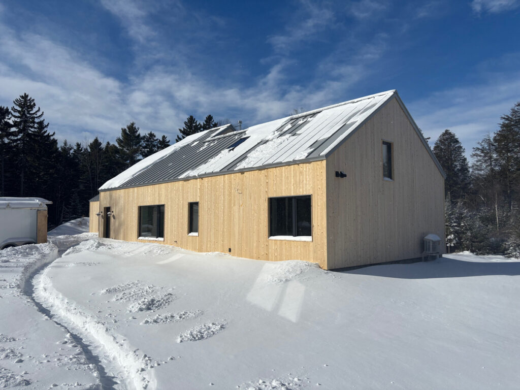 building in snowfall