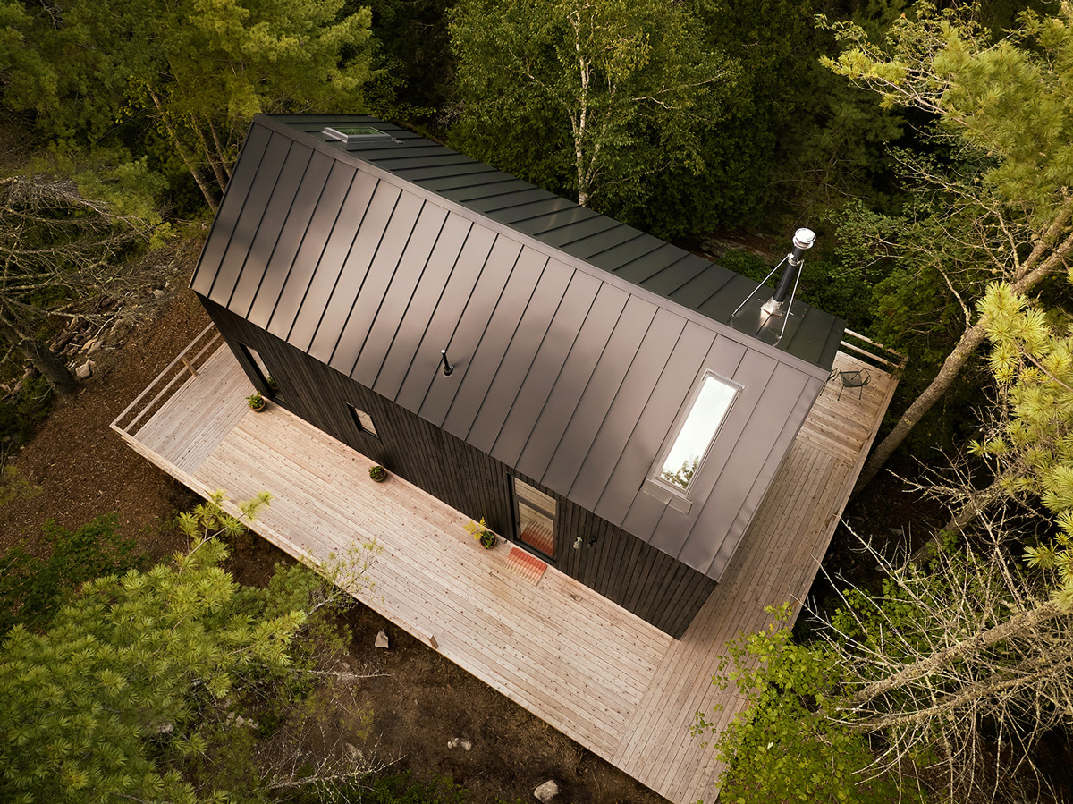 Croft Quote image- 
Overhead shot of home in woods