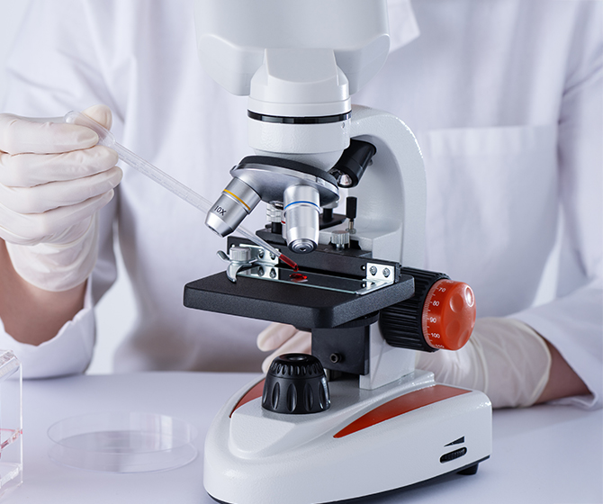 Monoclonals testing microscope