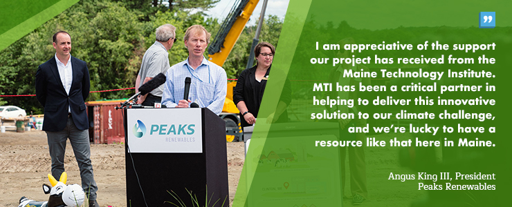 Quote from Angus King III, President of Peaks Renewables