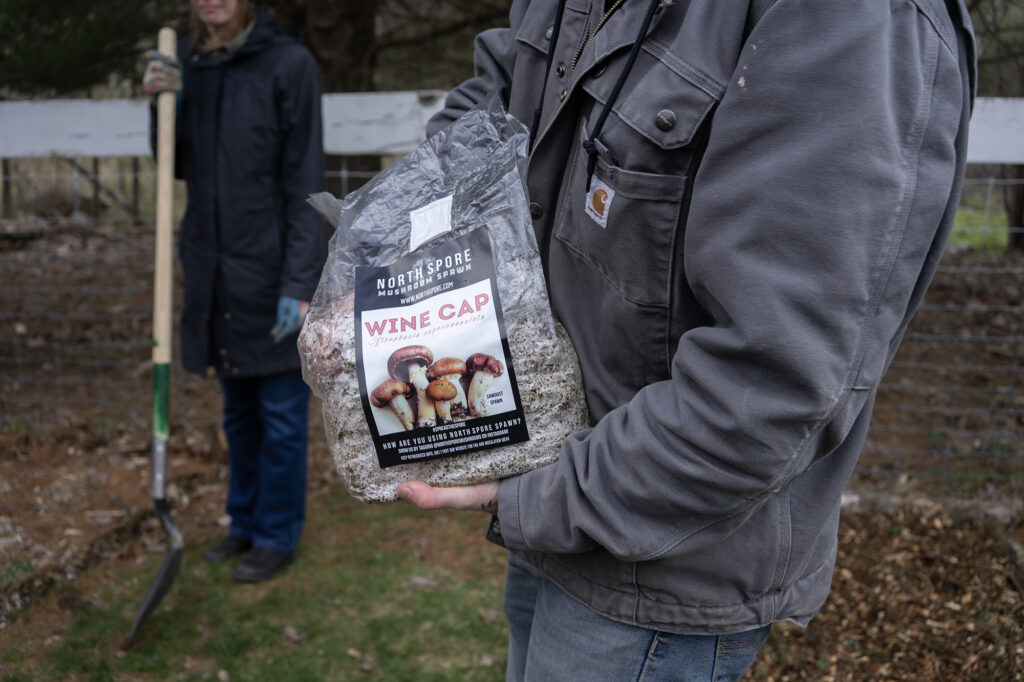 Man holding Northspore growing kit