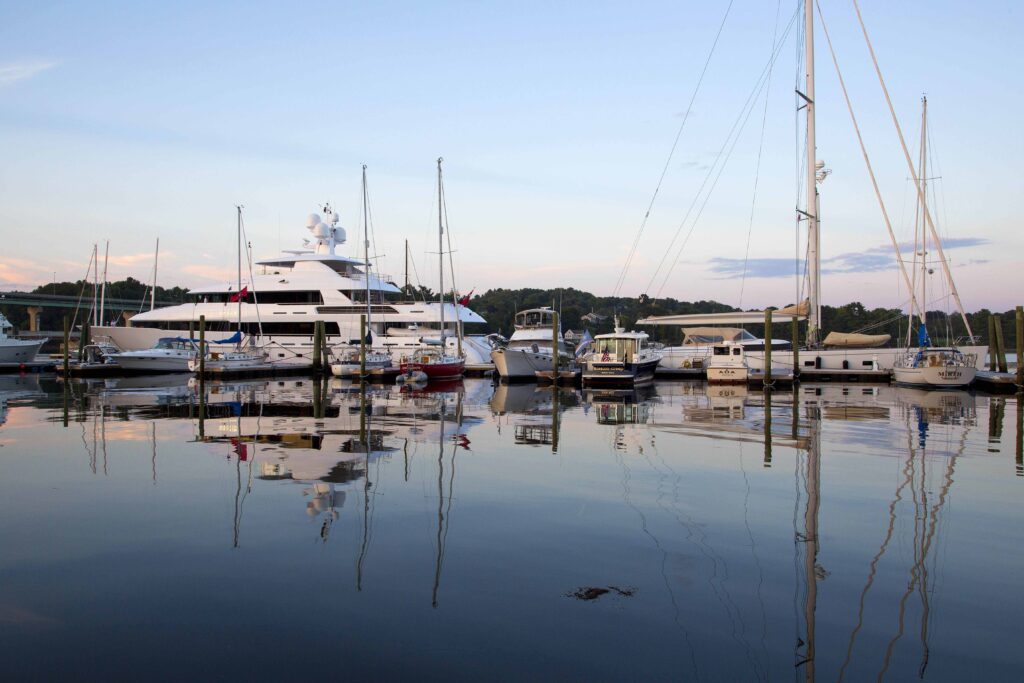 Yacht in Dock at Front Street Shipyard