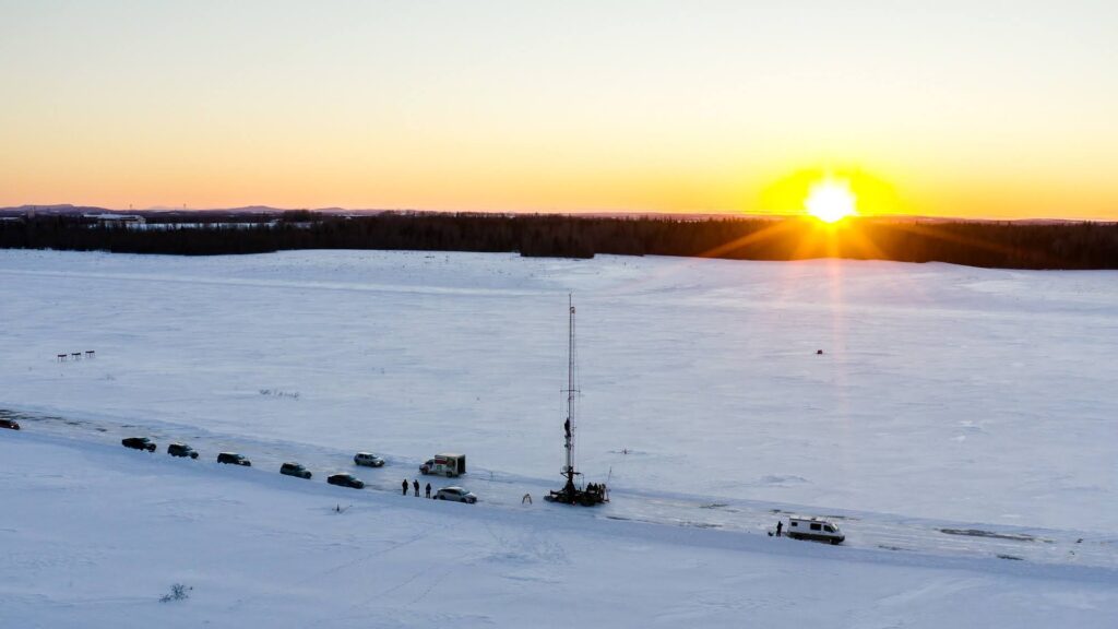 preparing for launch on cold winters morning
