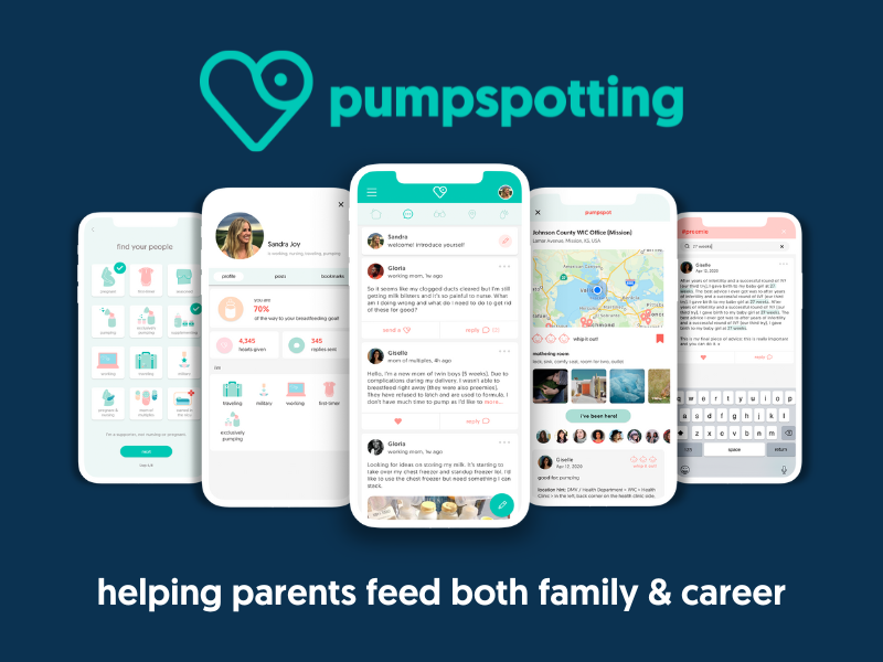 Pumpspotting interface on phone screen mockup